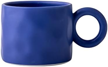 Депила керамичко кафе чаша со сина чај со голема рачка чаша чаши чаши подарок за канцеларија и домашни термос/чаши