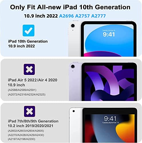 Blosomeet Случај за iPad 10-Та Генерација 2022 10,9 Инчи Со Заштитник На Екранот Од Калено Стакло &засилувач; Држач За Моливи| Солиден