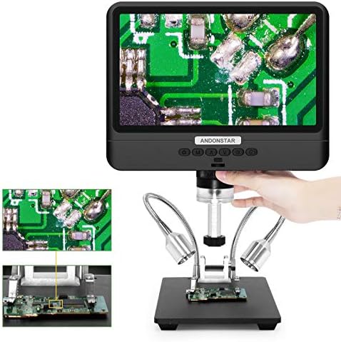 Andonstar AD208 LCD Дигитален Микроскоп со 8,5-инчен Екран, 1080P HD 260X USB Микроскоп Инспекција Камера ЗА PCB SMT/SMD Лемење Телефон Поправка,