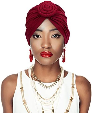 Сатиниор 6 Парчиња Жени Африкански Турбан Цветен Јазол Претходно Врзана Хауба Капа Од Грав Капа