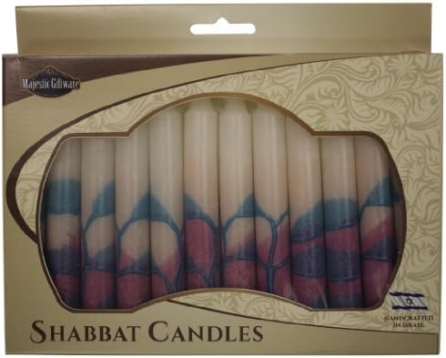 Величествен Подарок 12 - Пакет Рака Изработени Сафед Шабат Свеќа, 5 Инчи, Дрво Тиркизна