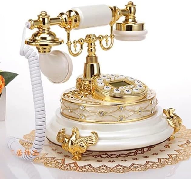 Mmllzel антички фиксни класични ретро бело гроздобер фиксна биро телефон изработен од домашна канцеларија за смола