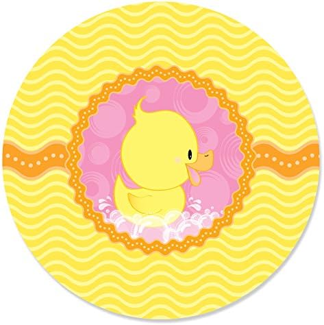 Пинк патка патка - девојче бебе туш или етикети за налепници за роденденски партии - 24 брои