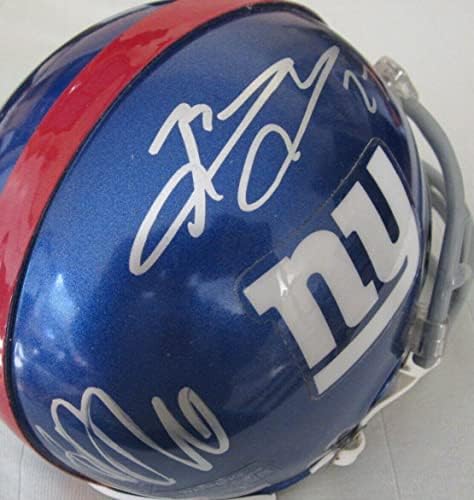 2011 гигантите потпишаа мини шлем Брендон Џејкобс Хаким Никс Мечка Паско Роле ЏСА-Автограм Мини Шлемови Нфл