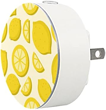 2 приклучок за приклучок за пакување предводена ноќна светлина лимон лимон тропски овошје лето со сензор за самракот до заби за детска соба,