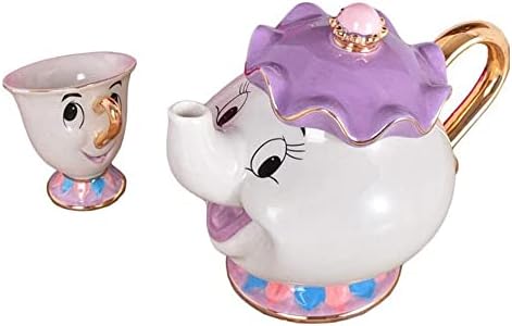 Нова убавина и цртан филм astвер г -ѓа Сотс чип чај и чаша постави чајници од чајници извајани керамички чајници