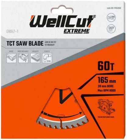 Bellcut TCT Saw Blade, Sharge Saw Blade, Circular Saw Blade, Angle Grinder 165mm x 60T x 20mm Bore Pack од 10