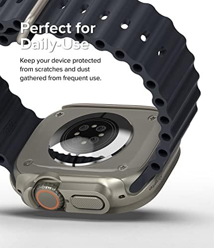 Рингке Тенок Случај Компатибилен Со Apple Watch Ултра [Јасно &засилувач; Титаниум Греј] + Стаклен Заштитник На Екранот Компатибилен Со