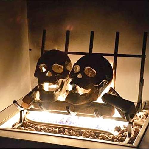 BZDZMQM Керамички Ноќта на вештерките за оган јами черепи Декорација, еднократно скелет пламен огноотпорен керамика за оган, камин,
