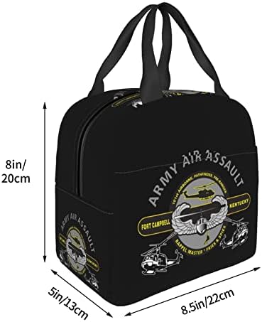 Шресва американска армија 101 -та воздушна воздушна напад момче девојки машки жени ручек торба ручек кутија топлина за задржување на преносни торбички торби унисек?