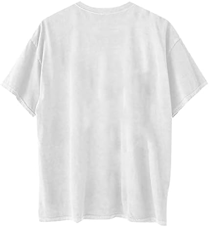 Кошули за ден на вinesубените за жени маички за печатење на гноми лето смешни кратки ракави врвови лабава основна подарок за кошула