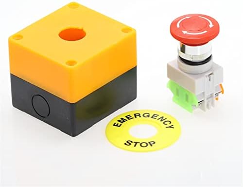 Gruni 1pcs пластична обвивка црвен знак копче за копче DPST печурки копче за итни случаи AC 660V 10A NO+NC LAY37-11ZS