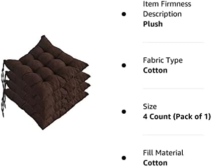 Пакетот Yyrz 4 пакет на перница за внатрешно/надворешно столче, плоштад од памучни влошки, перничиња за плетено седиште ,, сиво,
