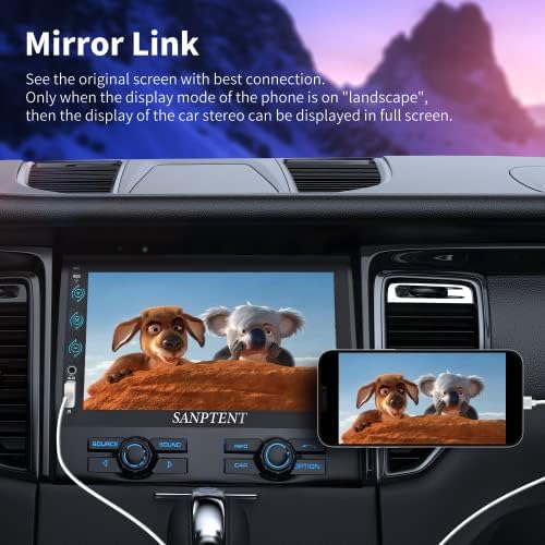 Двоен DIN 7-инчен Full HD Car Stereo Tochscreen со Apple CarPlay & Android Auto, Audio Audio приемник со гласовна контрола, FM радио,