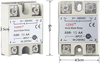 Реле за цврста состојба на Ezzon SSR 10AA 25AA 40AA AC Контрола AC бела школка Едно фаза без пластично покритие влез AC 90-250V