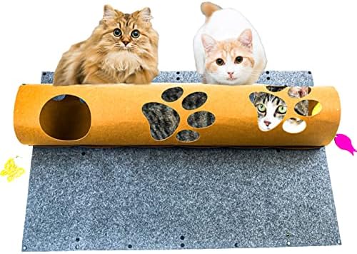 Мек чувствувачки тунел за мачка во затворен простор, скриј и побарај играчки за мачка, кревет за мачки, гребење и скокање за мачки, преклопен