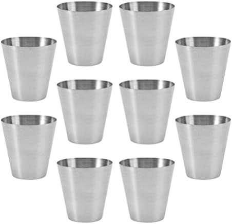 Чаши од хемотон виски чаши од не'рѓосувачки челик 10 парчиња изолирани метални чаши со двојни wallидни вакуумски томбли чаши