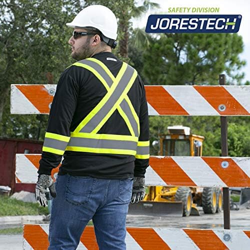 Jourestech Безбедност со долги ракави Работни маички рефлексивни x Во грбот за голема видливост, ANSI и CSA во согласност