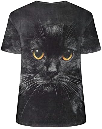 Женски новини мачки 3Д печатени графички маички врвови лето лето-лабава лабава кратка ракав маица подароци за loversубители на мачки
