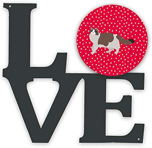 Богатствата НА каролина CK5688WALV Ragdoll 3 Мачка Љубов Метал Ѕид Уметнички Дела Љубов, Црвено,