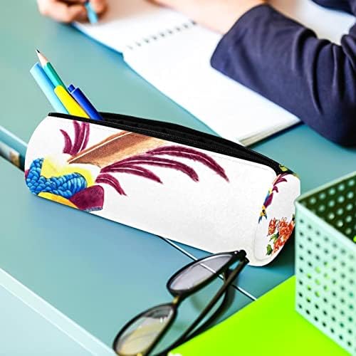 Бела цветна цветна птица молив, студентска канцелариска торбичка торбичка патент пенкало торба шминка козметика торба за ученици од училишта