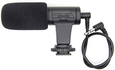 Микрофон на фотоапарати HGVVNM Надворешно стерео интервју микрофон за известувач за мобилни телефони со видео -мобилен телефон за