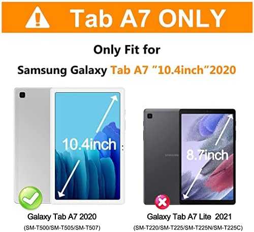 Braecnstock Samsung Galaxy Tab A7 10.4 инчи случај 2020 со заштитник на екранот/ротирачки удар/лента за рамо/лента за рака SM-T500/T505/T507