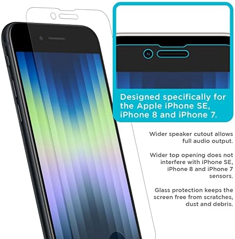 Технолошки Оклоп Балистички Стаклен Заштитник На Екранот Дизајниран За Apple NEW iPhone SE 3, iPhone SE 2, iPhone 6, 6S, 7,