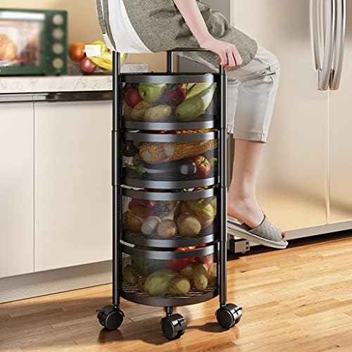 Јебд мулти-слој кујна за складирање на кујната, ротирачки корпа за кошарка, зеленчук и овошје решетка за кујна за складирање на кујна бања