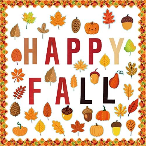 Денот на благодарноста есен билтен украси есенски исечоци Училишна училница тиква лисја есенска тема хартија сечење со лепак декор