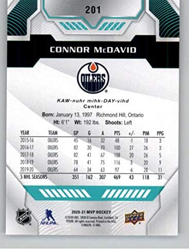 2020-21 Горна палуба MVP 201 Конор МекДавид Едмонтон Оилдерс НХЛ хокеј за трговија со хокеј