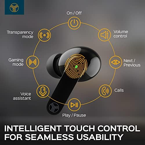 ТРЕБАБ Х1-Вистински Безжични Слушалки, Ipx4 Водоотпорни Bluetooth Слушалки Со Контрола На Допир, Гласовен Асистент,Режим На Транспарентност,