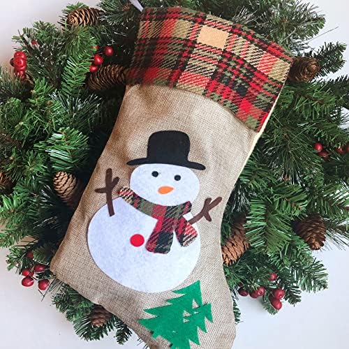 Хеммет Божиќно порибување 6 пакувања со големо со пакувања со корани кадри од 16 инчи бел снежен човек со дрво Камино камин украси