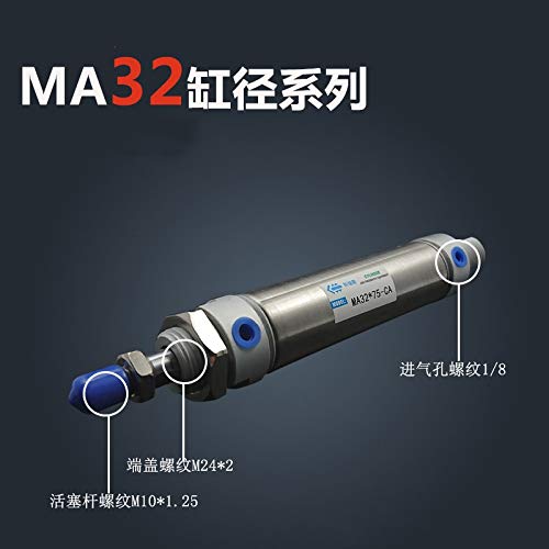 FEVAS MA32X50-S-CA, пневматски цилиндер од не'рѓосувачки воздух 32мм носат мозочен удар од 50 мм, 3250 двојни дејства мини тркалезни