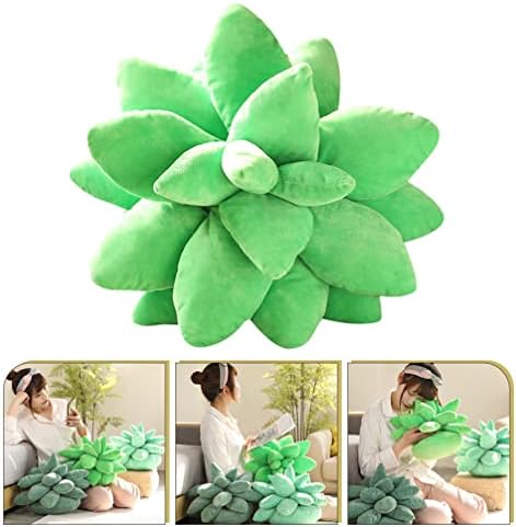 Besportble Office Decor 3d Succulents Pillow, 25cm/ 9. 82in Симпатични сукуленти фрлаат перници- плишани зелени растенија фрлаат перници