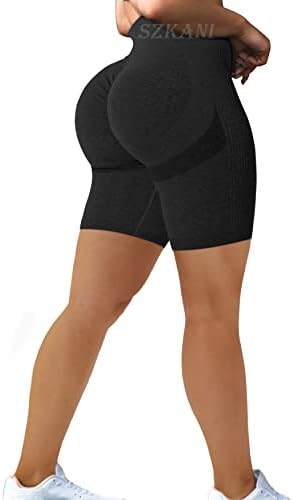 Изматете го кревањето на задниот дел Непрекинато шорцеви за жени со голема половината за контрола на стомакот, велосипедски шорцеви со кревање плен за кревање хел?