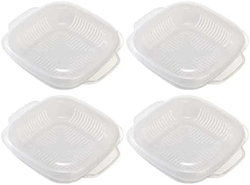 Пластични контејнери за бестнзон 4 парчиња ресторан загреана микробранова под-пластика Организатор на ориз одводот и јасно бенто до за контејнерите