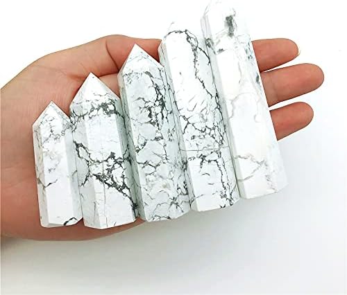 Марка накит Природно бел бел врежан камења Кристал моливче точка кула заздравување скапоцен камен минерален примерок кристален обелиск заздравување