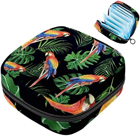 Тропски птици остава санитарна торба за складирање на салфетка, менструална подлога торба гаќички за ламби за женски производ со