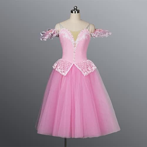 DHTDVD дами розово романтичен долг балетски фустан Професионални девојки Балерина Професионални носии Балет
