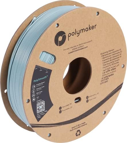 Polymaker Polysmooth PVB филамент 1.75 mm Slate Grey Filament, 750g картонска количка - сива PVB филамент печати како PLA филамент 1.75, лесен