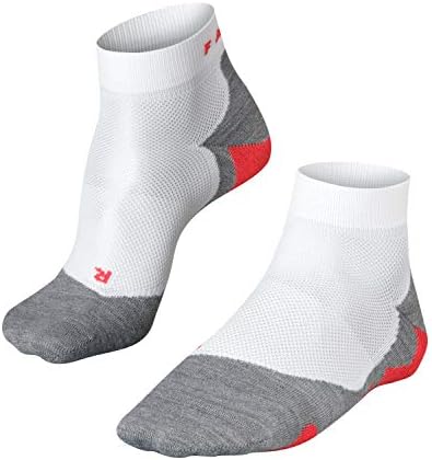 Falke Mens Ru5 лесни кратки чорапи за трчање дише брзо суво црно бело 1 пар