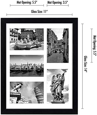 Americanflat 7 Pack Gallery Wallид сет | Прикажува една 11x14, две 8x10 и четири фотографии од 5х7 инчи. Стакло отпорен на растурање.
