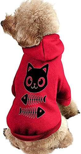 Смешна игра мачка и риба коска печатено домашно милениче кучиња, скокање мачка џемпер, пулвер, домашно милениче кученце облека