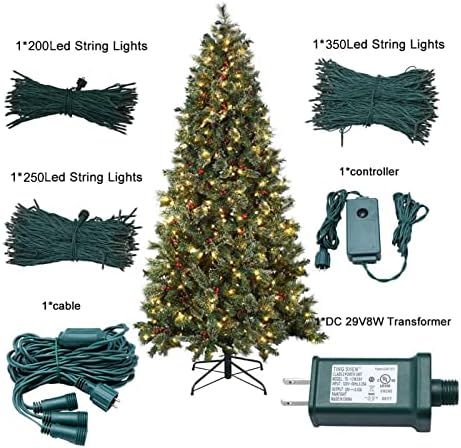 Мулти-распрскувачки светла за новогодишни елки 471ft 800 брои двојна боја LED стринг светла приклучок 9 функции мини топло бело и разнобојно