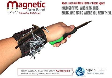 Магнетна Лента За рака-Силни Неодимиумски Магнети вградени низ нараквицата за држење клинци, завртки, парчиња, сврзувачки елементи, подлошки,