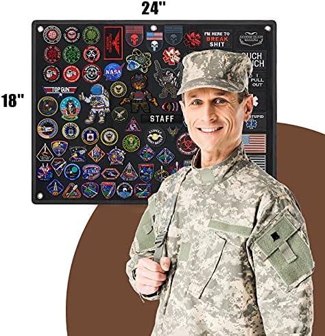 Табла за тактички лепенки за приказ 24 x 18 инчи преклопен воен панел на лепенка и 5 американски знамиња во САД знаме закрпи воена униформа