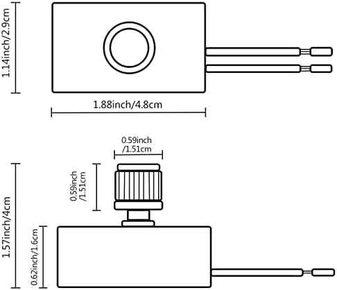 Zing Ear Ear-03 Dimmer Switch Combo комплет Rotary 120Vac 240VAC 300W MAX Алатки за поправка Замена на целосен опсег, вметната табела, подни светла затемнети LED хартија од надворешни месинг мес?