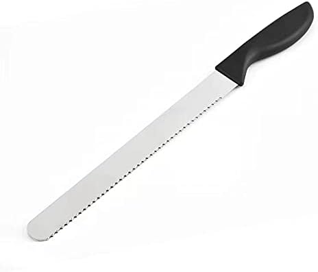 10 инчен Нож За Торта Од Нерѓосувачки Челик Пластична Рачка Печење Шпатули За Пециво Назабен Нож За Леб Кујна Алатка За Печење
