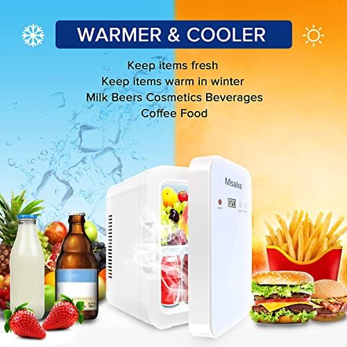 MSAKE Преносен личен мини фрижидер, 8 литарски компактен ладилник и потопол фрижидер за лекови за нега на кожата и складирање на мајчино млеко, 12V DC/ 110V AC за домашна кан?